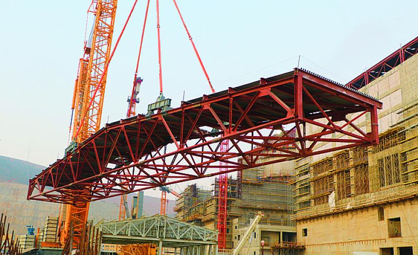 AKKUYU NGS'NİN 1'İNCİ ÜNİTESİNİN TÜRBİN BİNASINDAKİ ÇATININ MONTAJI TAMAMLANDI