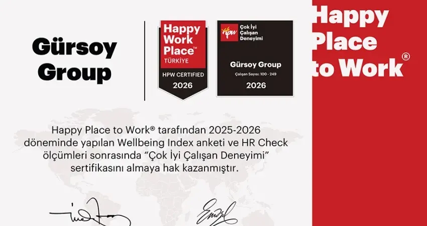 Gürsoy Grup, “Türkiye’nin En Mutlu İş Yerleri 2026” Listesinde: İnsan Odaklı Kültür, Yeni Ödüllerle